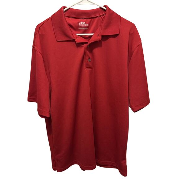 Size Large men’s PGA Tour Polo Red - Picture 1 of 4